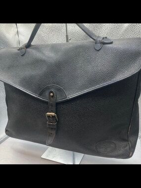 Mulberry Black Textured Leather Briefcase with Buckle